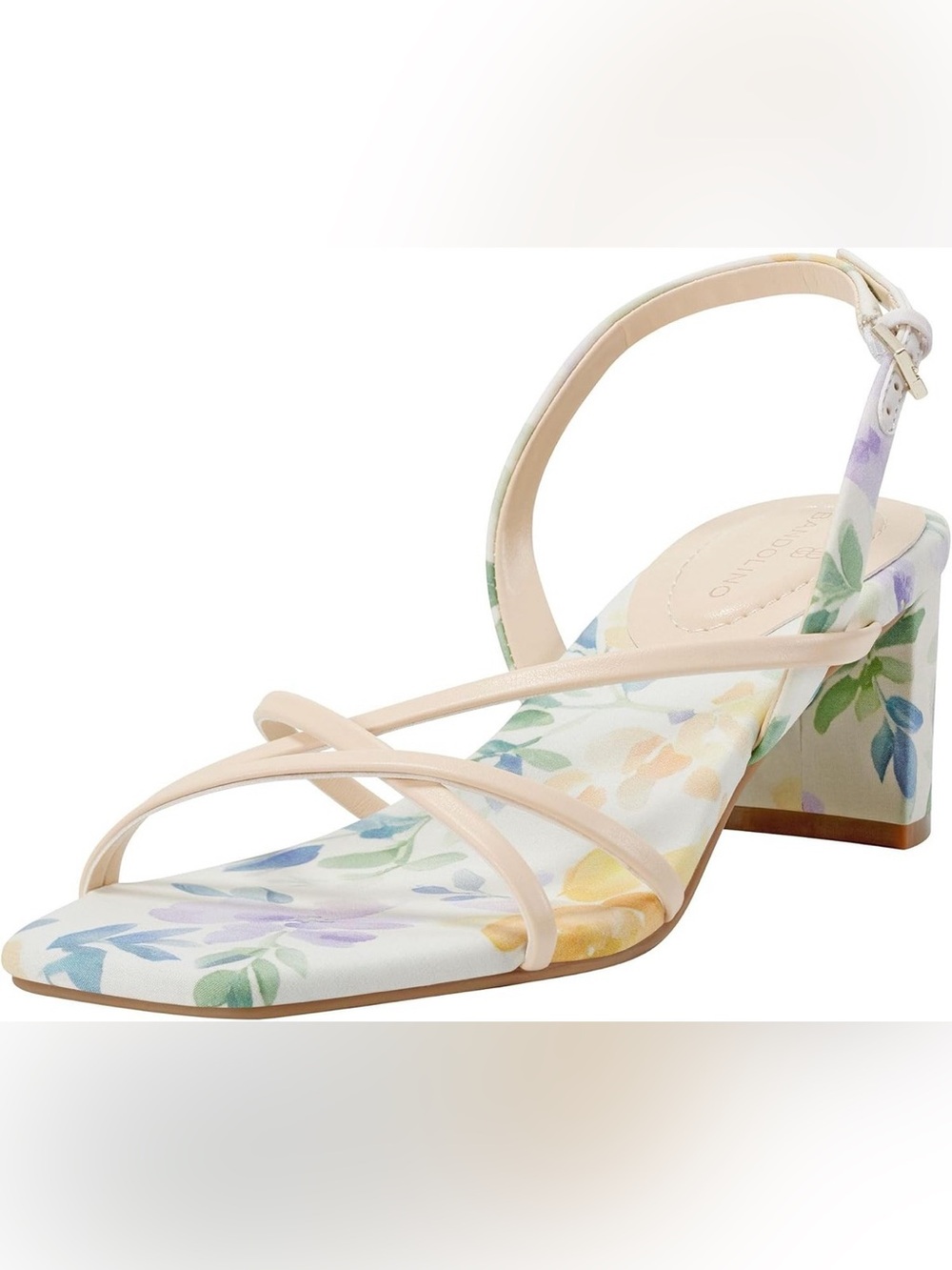 Bandolino Women's Floral Print Strap Sandals in Neutral Pink